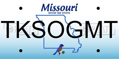 TKSOGMT Missouri License Plate
