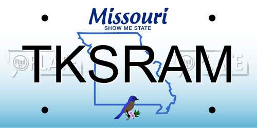 TKSRAM Missouri License Plate