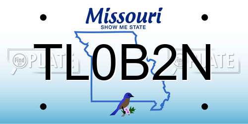 TL0B2N Missouri License Plate