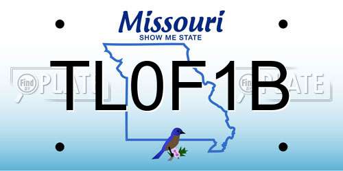 TL0F1B Missouri License Plate
