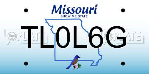 TL0L6G Missouri License Plate
