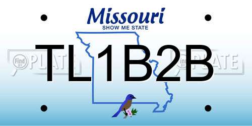 TL1B2B Missouri License Plate