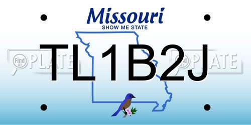 TL1B2J Missouri License Plate