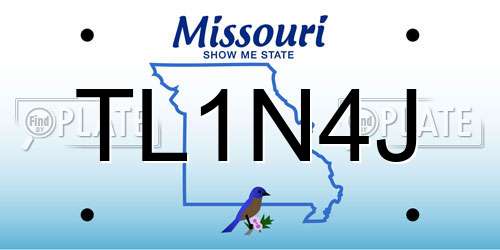 TL1N4J Missouri License Plate