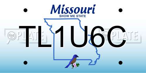 TL1U6C Missouri License Plate