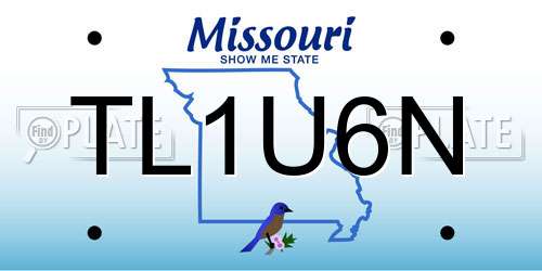 TL1U6N Missouri License Plate