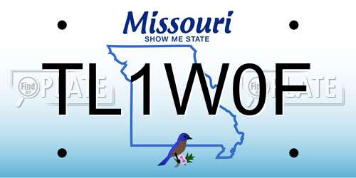 TL1W0F Missouri License Plate