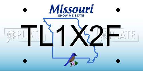 TL1X2F Missouri License Plate