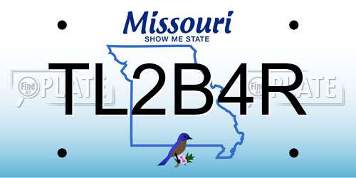 TL2B4R Missouri License Plate