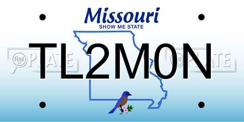 TL2M0N Missouri License Plate