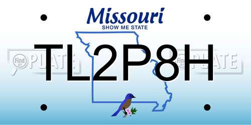 TL2P8H Missouri License Plate