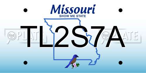 TL2S7A Missouri License Plate
