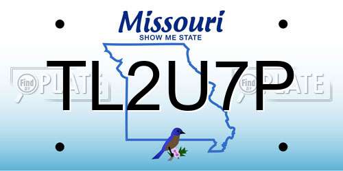 TL2U7P Missouri License Plate