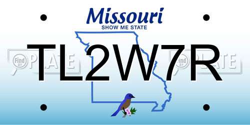 TL2W7R Missouri License Plate