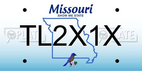 TL2X1X Missouri License Plate