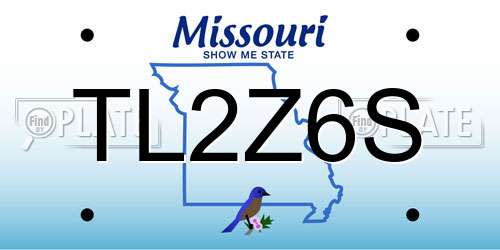 TL2Z6S Missouri License Plate