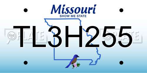 TL3H255 Missouri License Plate