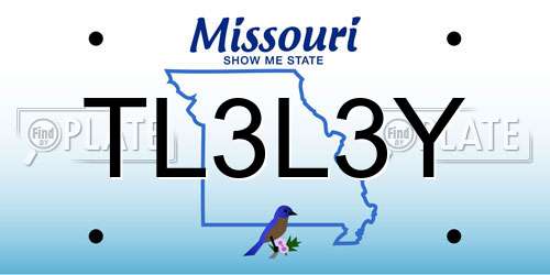 TL3L3Y Missouri License Plate
