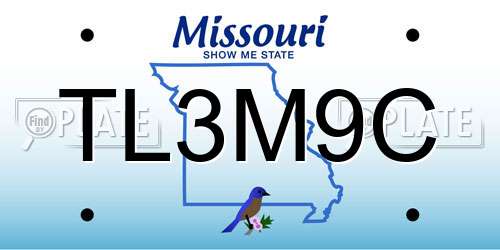 TL3M9C Missouri License Plate
