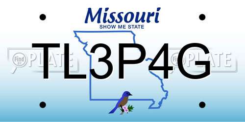 TL3P4G Missouri License Plate