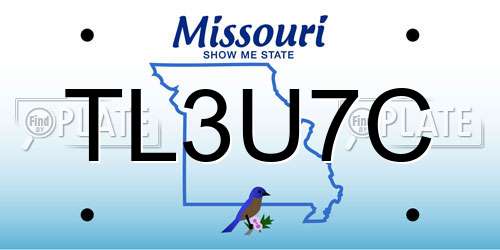 TL3U7C Missouri License Plate