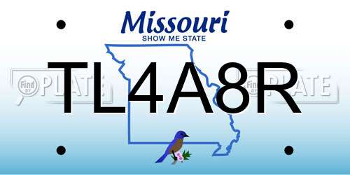 TL4A8R Missouri License Plate