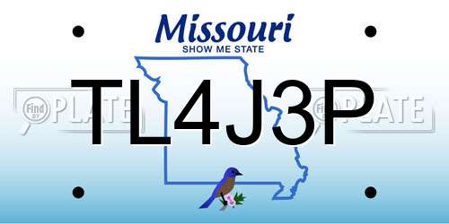 TL4J3P Missouri License Plate