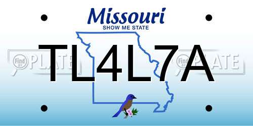 TL4L7A Missouri License Plate