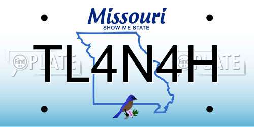 TL4N4H Missouri License Plate