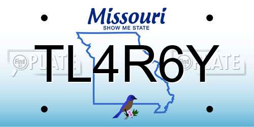 TL4R6Y Missouri License Plate