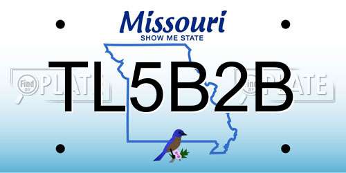 TL5B2B Missouri License Plate