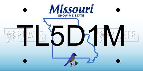 TL5D1M Missouri License Plate