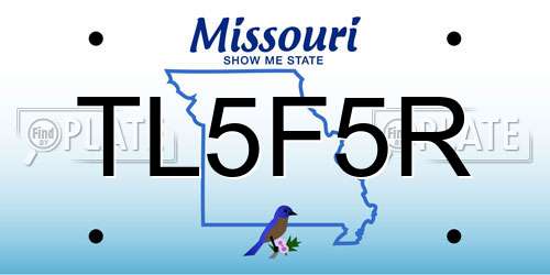 TL5F5R Missouri License Plate