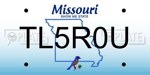TL5R0U Missouri License Plate