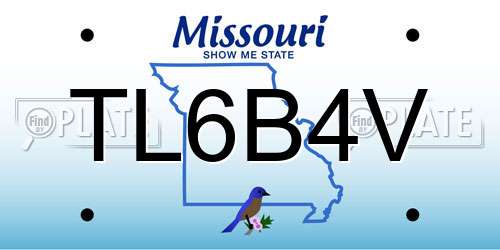 TL6B4V Missouri License Plate
