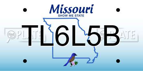 TL6L5B Missouri License Plate