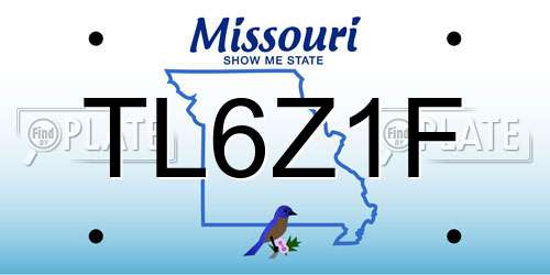 TL6Z1F Missouri License Plate
