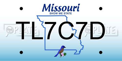 TL7C7D Missouri License Plate