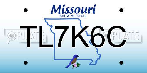 TL7K6C Missouri License Plate