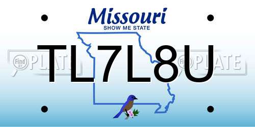 TL7L8U Missouri License Plate