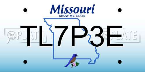 TL7P3E Missouri License Plate