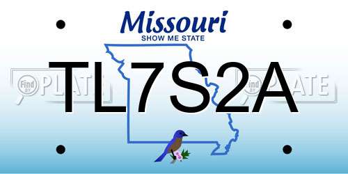TL7S2A Missouri License Plate