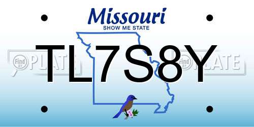 TL7S8Y Missouri License Plate
