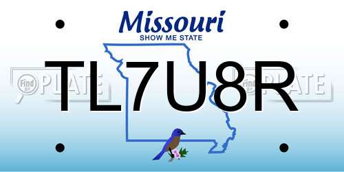 TL7U8R Missouri License Plate