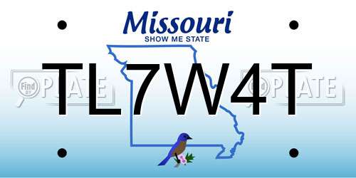 TL7W4T Missouri License Plate