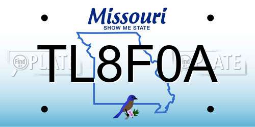 TL8F0A Missouri License Plate