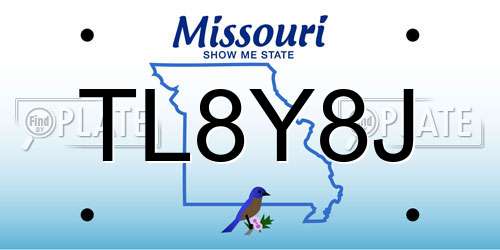 TL8Y8J Missouri License Plate
