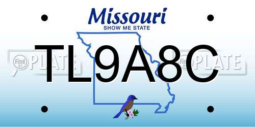 TL9A8C Missouri License Plate