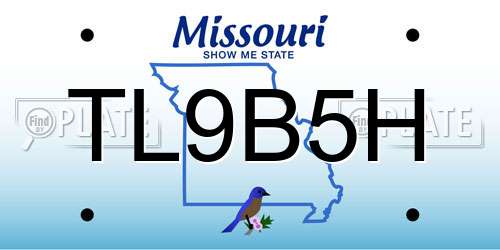 TL9B5H Missouri License Plate