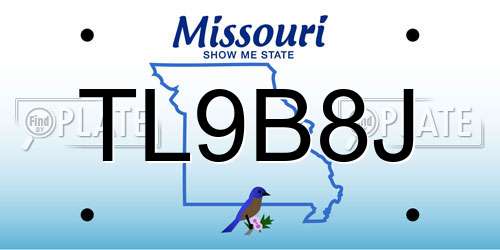 TL9B8J Missouri License Plate